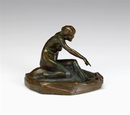 Appraisal: HARRIET WHITNEY FRISHMUTH american - GIRL WITH FROG FROG ASHTRAY