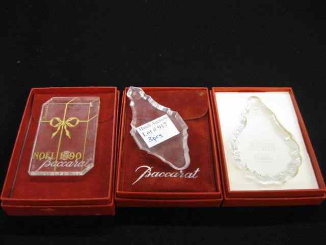 Appraisal: Baccarat Crystal Christmas Ornaments each approx '' in boxes