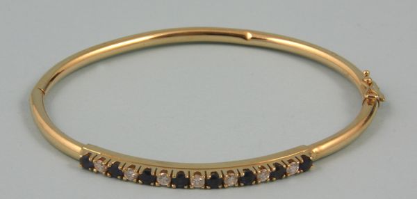 Appraisal: k yellow gold diamond and sapphire bracelet x oz dwt