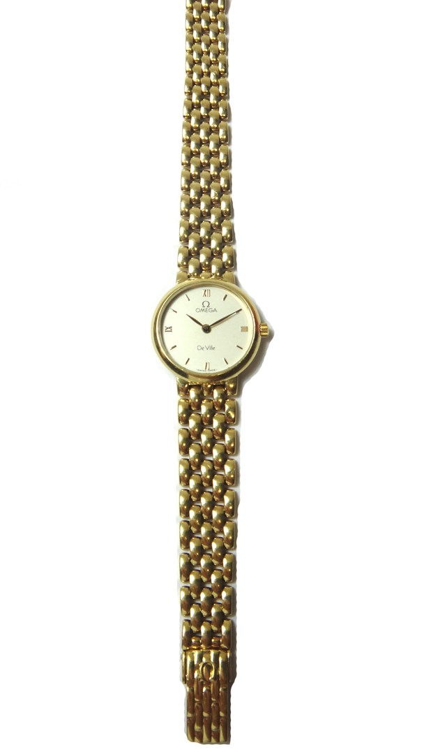 Appraisal: A lady's ct gold Omega De Ville bracelet wristwatch the