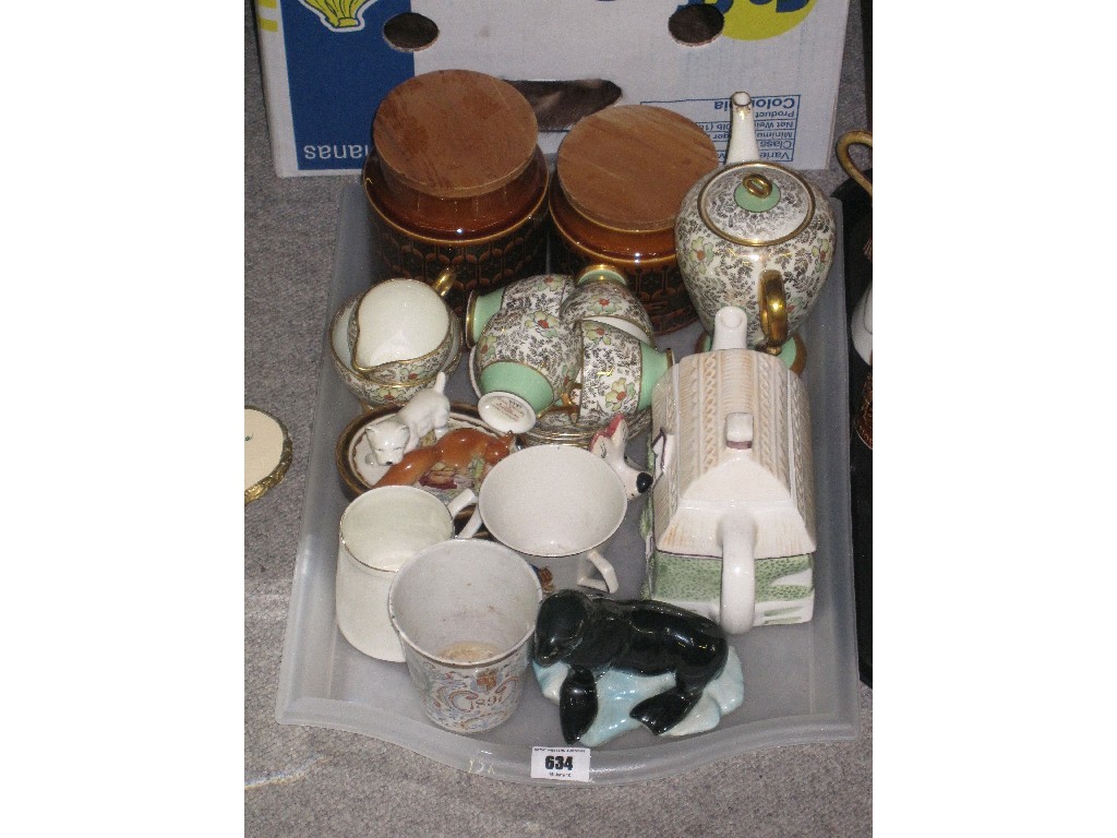 Appraisal: Tray lot of assorted ceramics to include Royal Stafford etc