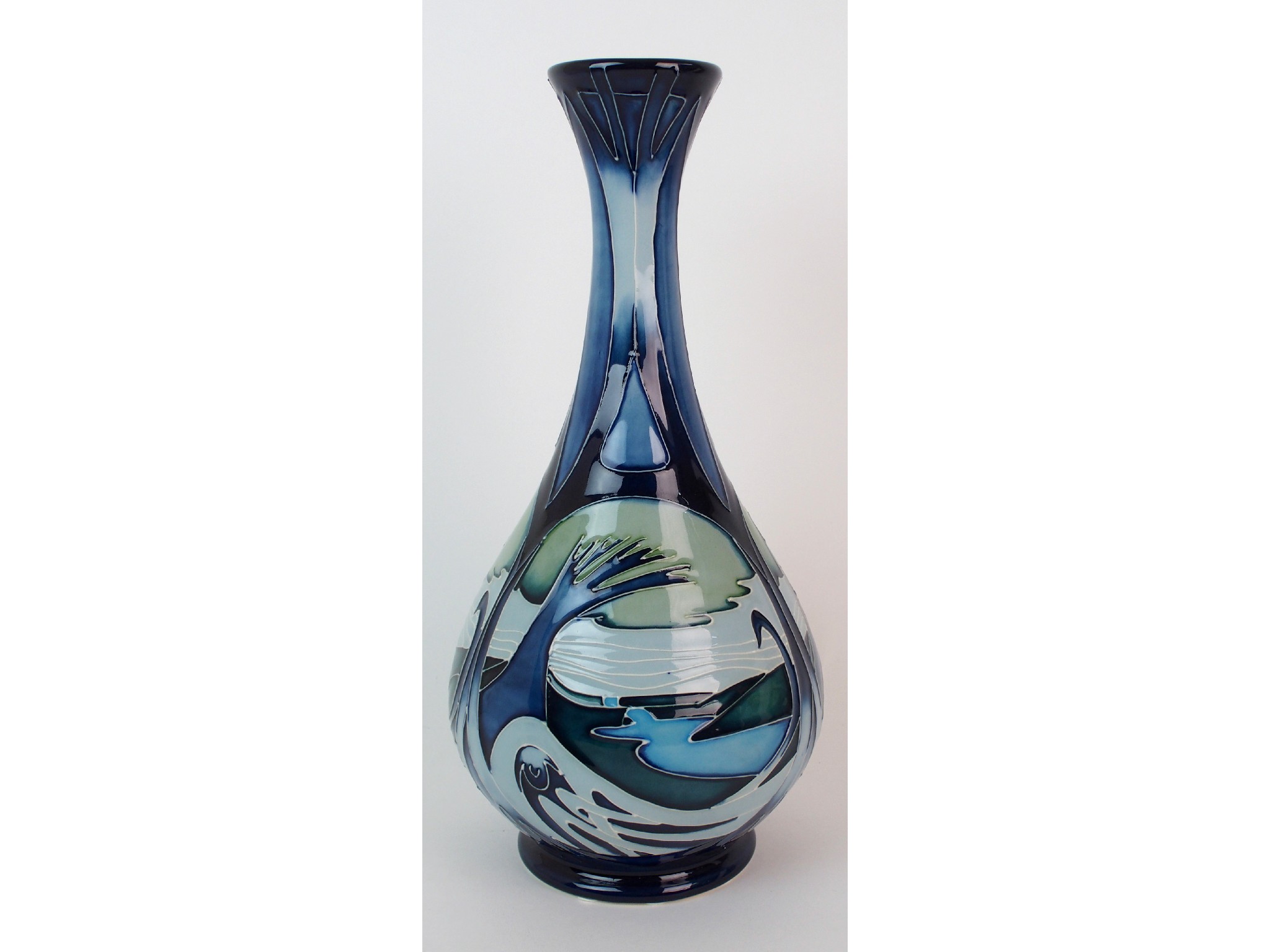 Appraisal: A Moorcroft Pottery Knypersley vase designed by Emma Bossonsdated bottle-neck