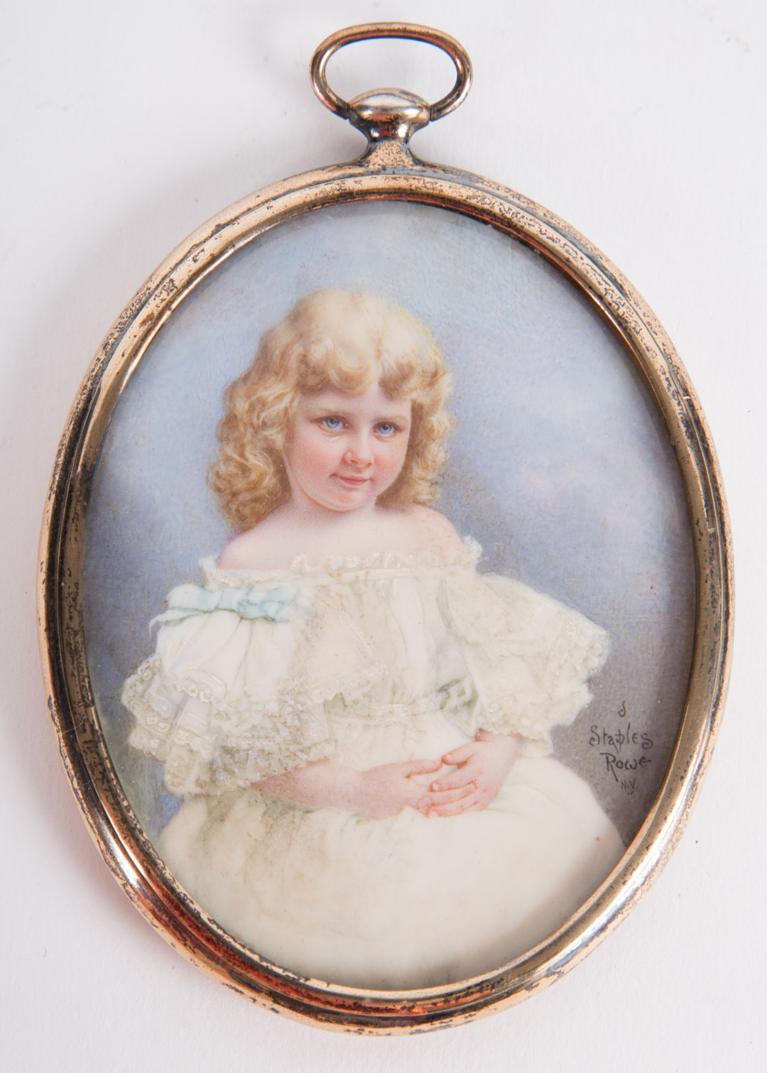 Appraisal: J Staples Rowe Portrait miniature American - Gouache on ivory