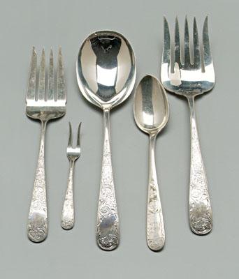 Appraisal: Kirk sterling flatware pieces Old Maryland seven pieces Mayflower most