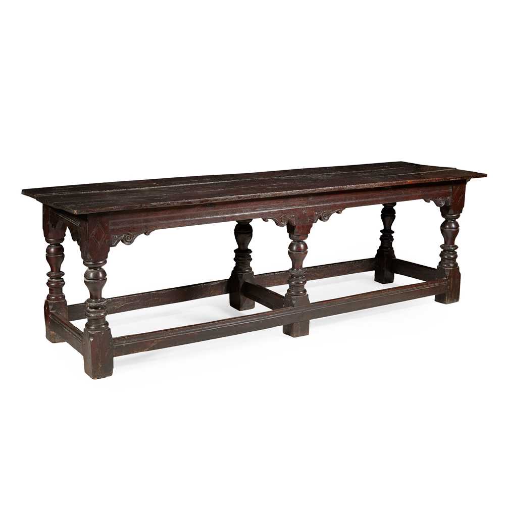 Appraisal: OAK REFECTORY TABLE TH CENTURY AND LATER the three board