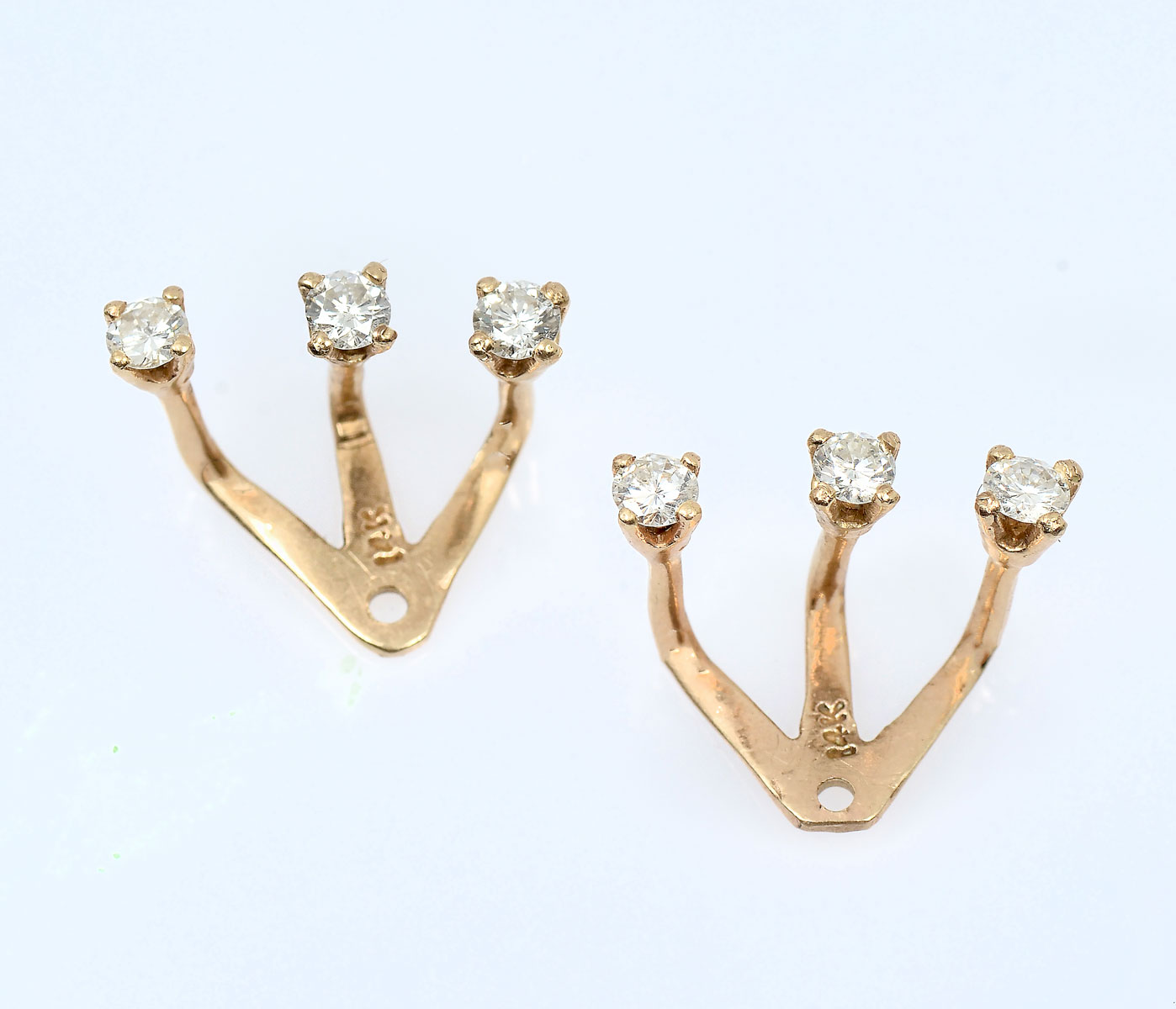 Appraisal: K EAR JACKETS WITH CTW DIAMONDS K yellow gold ear