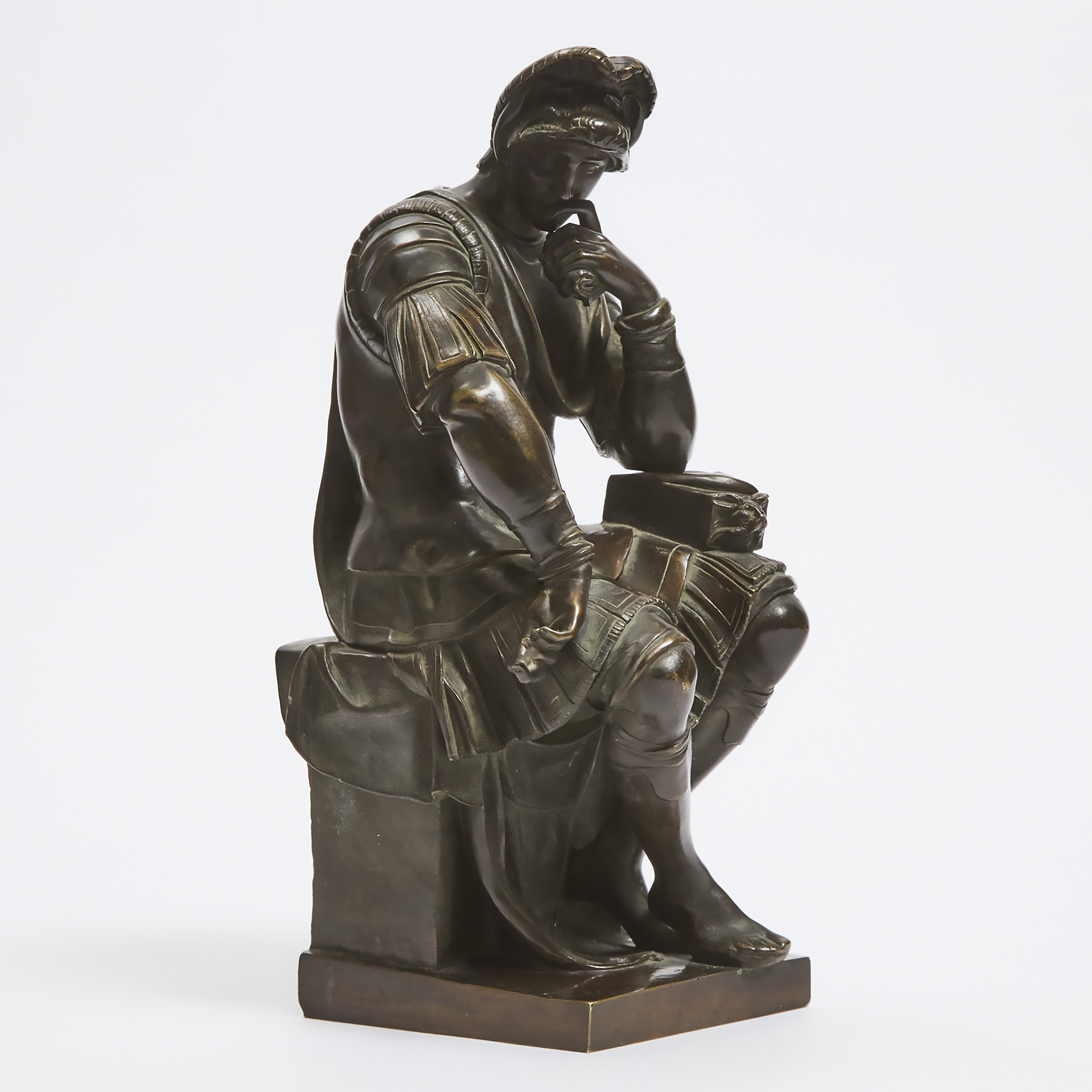 Appraisal: French Patinated Bronze Figure of Lorenzo di Medici after Michaelangelo