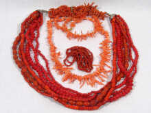 Appraisal: Costume jewellery A mixed lot comprising coral and faux coral