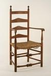 Appraisal: ARM CHAIR - th c ladderback rush seat arm chair