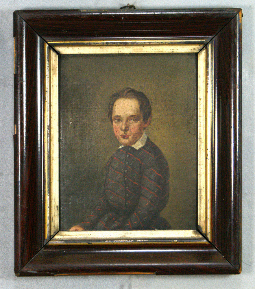 Appraisal: th c school o canvas board portrait of a young