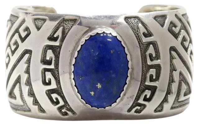 Appraisal: Native American sterling silver cuff bracelet Randy Hoskie Navajo Dine