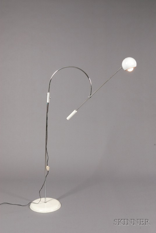 Appraisal: Domed Floor Lamp Chromed and painted metal New York th