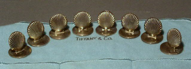 Appraisal: Eight Tiffany Co NY sterling silver place card holders scallop