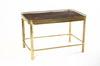 Appraisal: COFFEE TABLE - Mahogany top with brass reticulated gallery custom