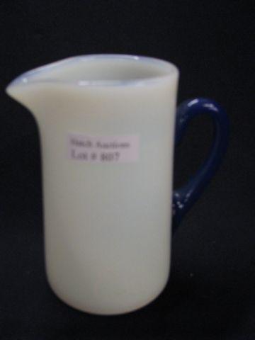 Appraisal: Fry Opalescent Art Glass Milk Pitcher blue handle