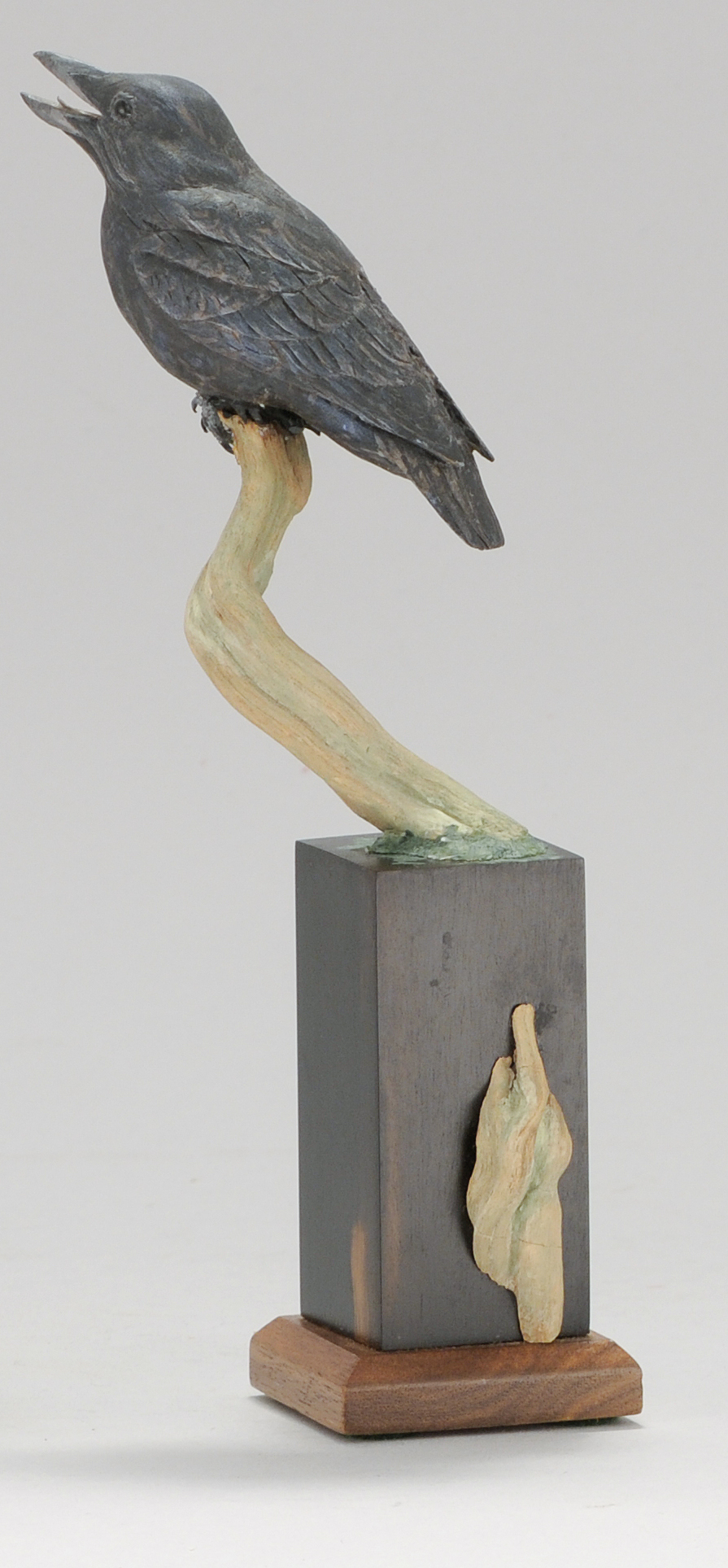 Appraisal: MINIATURE CROW By Frank Adamo of Cape Cod Massachusetts Perched