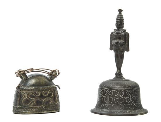 Appraisal: Sale Lot Two Indian Bronze Bells Height of taller inches