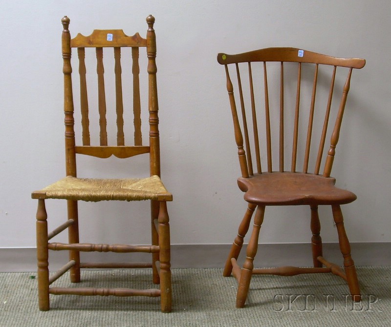 Appraisal: Windsor Fan-back Side Chair and a Bannister-back Side Chair