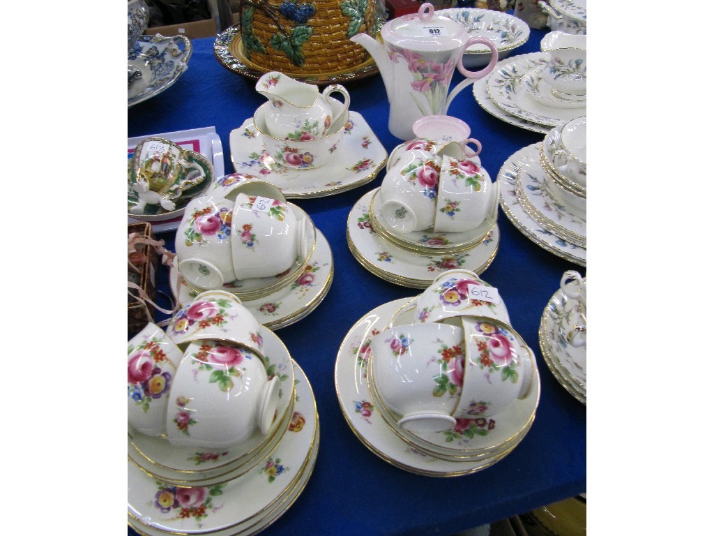 Appraisal: Shelley pink and floral coffee pot cup and saucer and