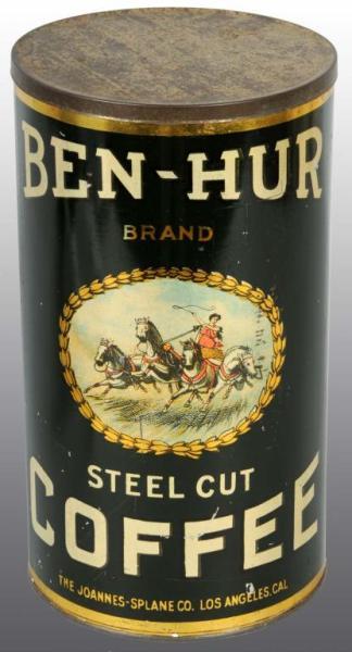 Appraisal: Tall Ben Hur Coffee Tin Description Manufactured by the Joannes-Splane