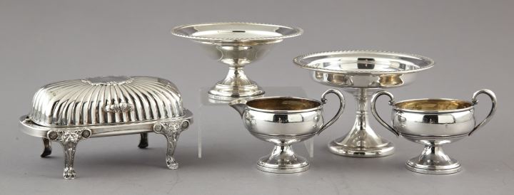 Appraisal: Group of Five Sterling Silver and Silverplate Table Items including