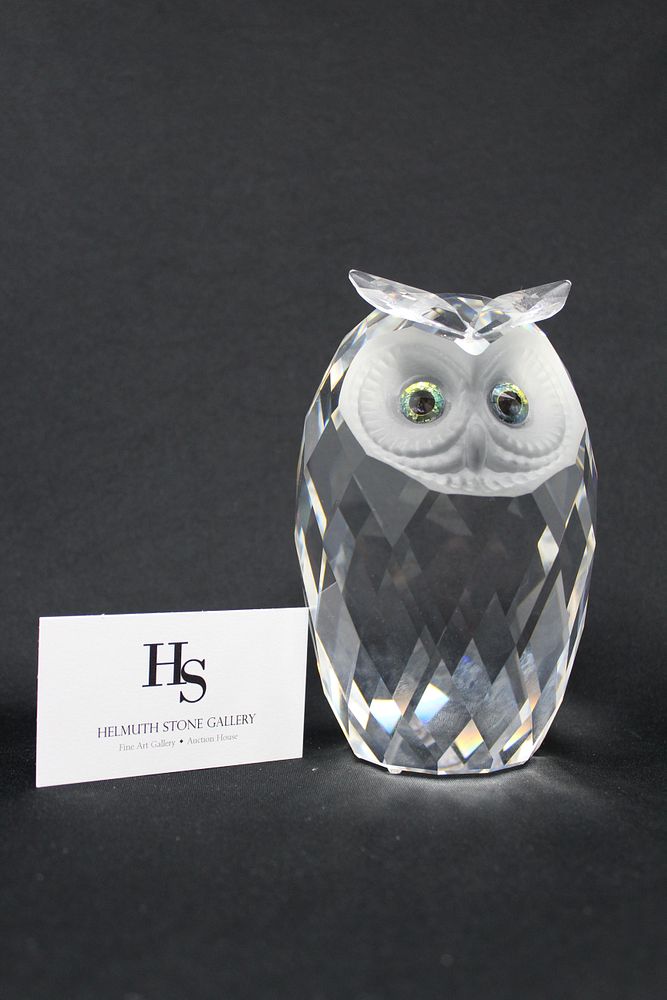 Appraisal: Rare Large Swarovski Crystal Owl Original Case Rare Large Swarovski