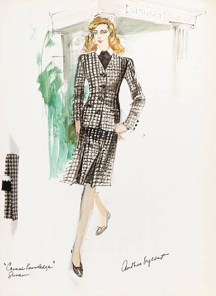 Appraisal: A Candice Bergen costume design sketch by Anthea Sylbert from