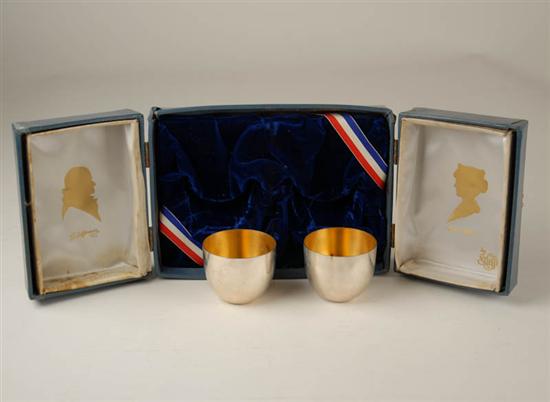 Appraisal: A Presentation Boxed Pair of Sterling Jefferson Cups by the