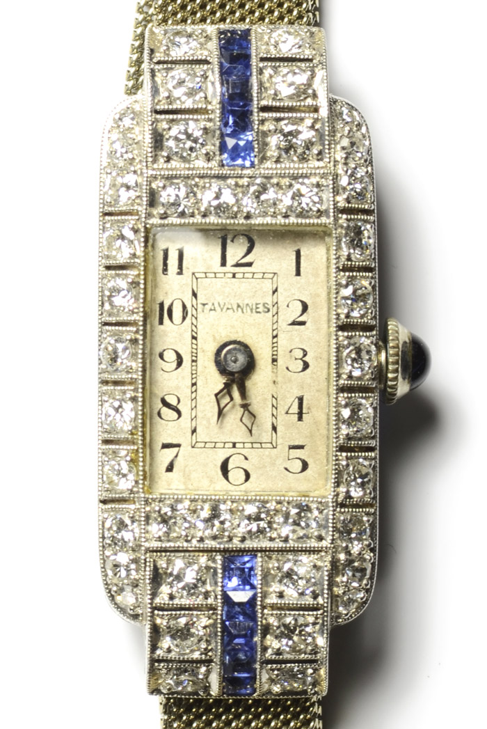 Appraisal: LADY'S DIAMOND PLATINUM AND EIGHTEEN KARAT GOLD WRISTWATCH Tavannes Watch