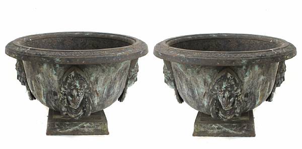 Appraisal: A pair of Neoclassical style jardinieres on bases height in