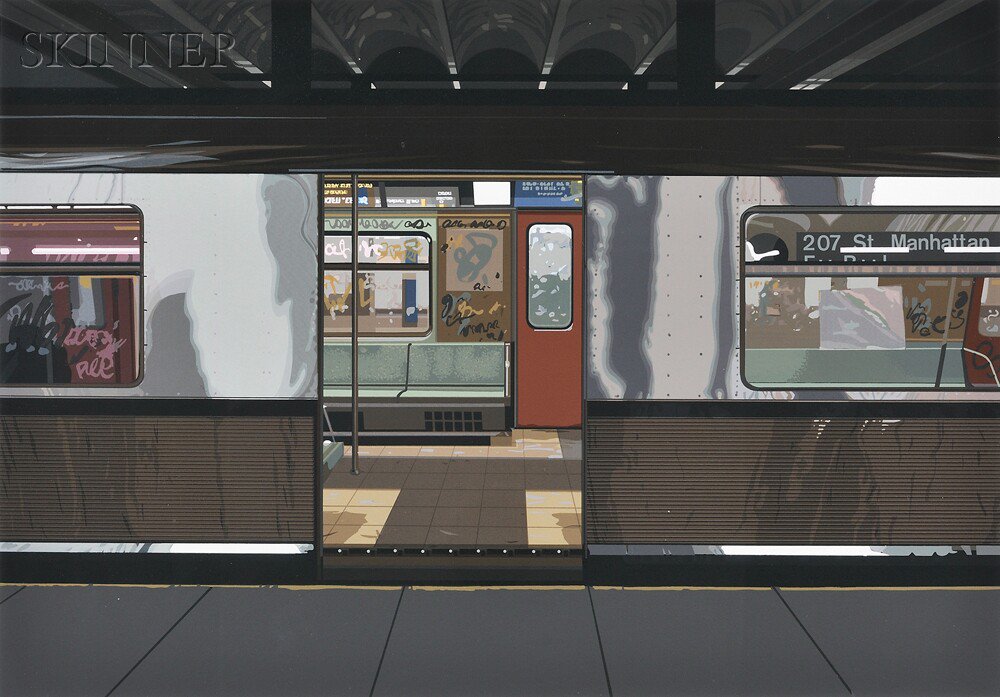 Appraisal: Richard Estes American b Subway from URBAN LANDSCAPES III edition