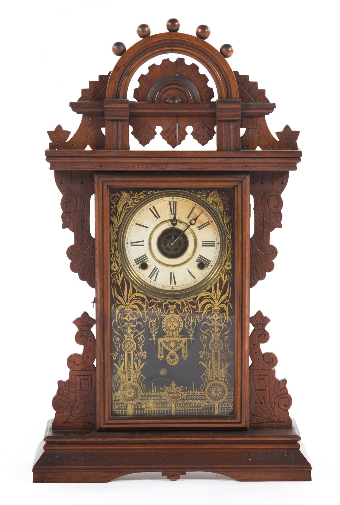 Appraisal: American Eastlake walnut kitchen clock third quarter- th century with