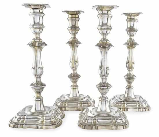 Appraisal: A SET OF FOUR STERLING SILVER CANDLESTICKS MAKER'S MARK FORDHAM