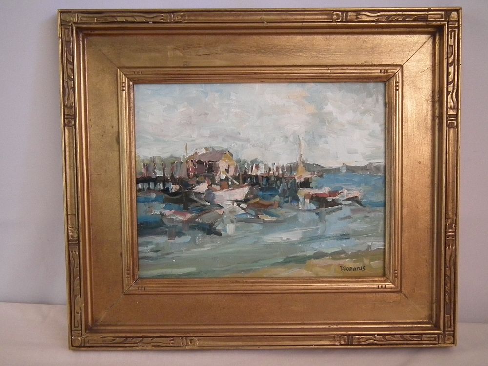 Appraisal: DAVID LAZARUS NANTUCKET PAINTING Impressionistic oil painting on canvas of