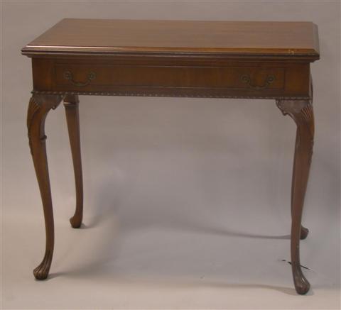 Appraisal: CHIPPENDALE STYLE MAHOGANY FOLDING CARD TABLE having gadrooning around the