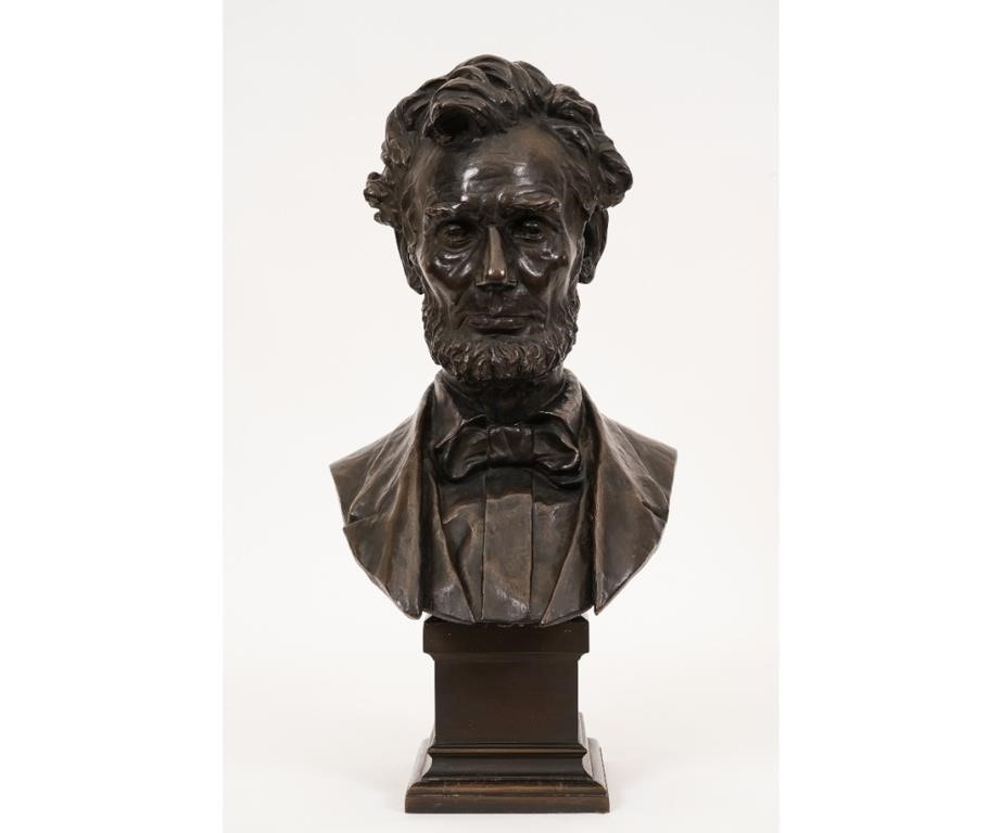 Appraisal: George Bissell - American life size bronze bust of Abraham