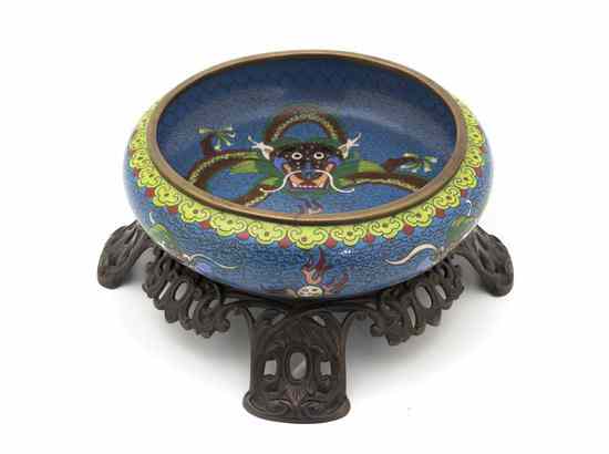 Appraisal: A Chinese Cloisonne Bowl having polychrome dragon decoration on a