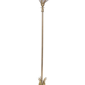 Appraisal: Art Deco Circa s Floor Lamp gilt metal frosted glass