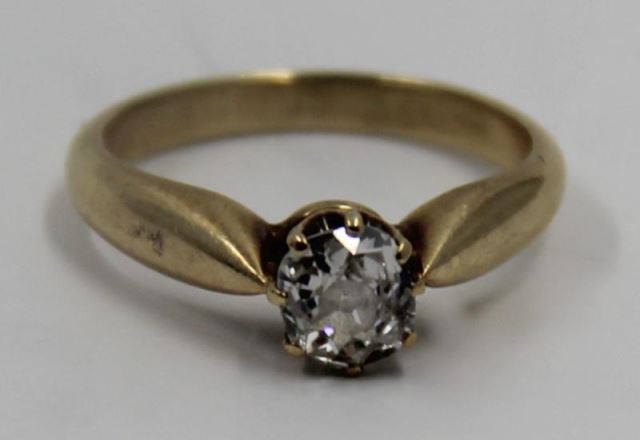 Appraisal: JEWELRY Antique Solitaire Diamond and kt GoldRing Total approx weight