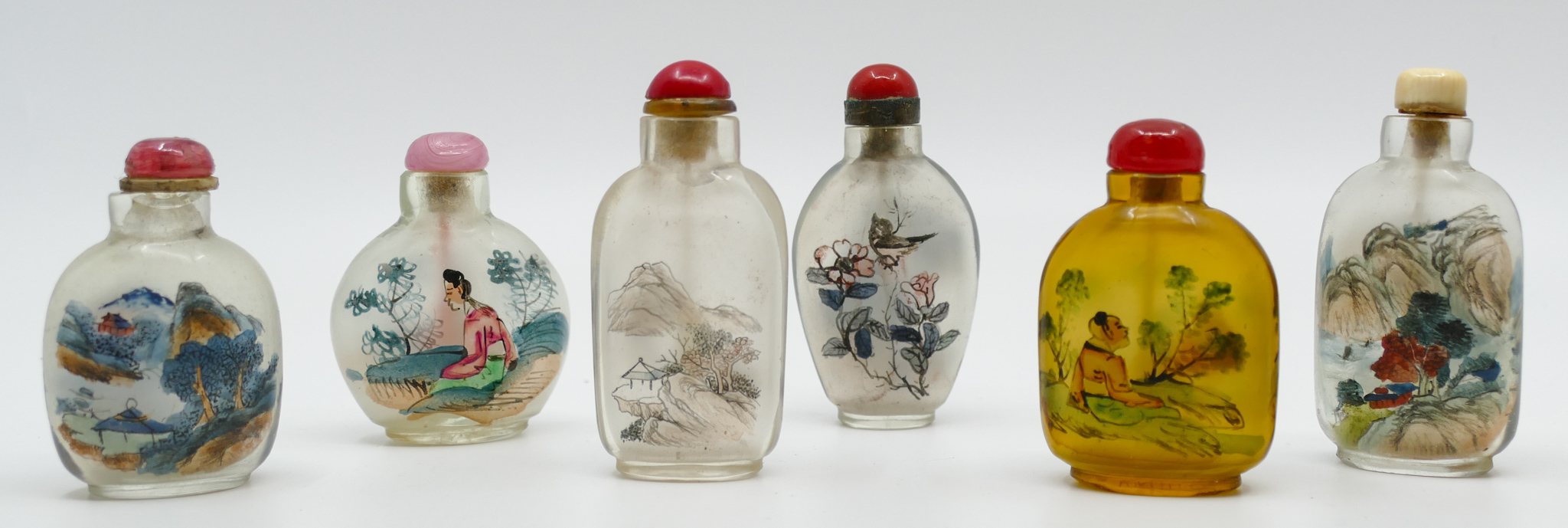 Appraisal: Box pc Chinese Reverse Painted Snuff Bottles '' to ''