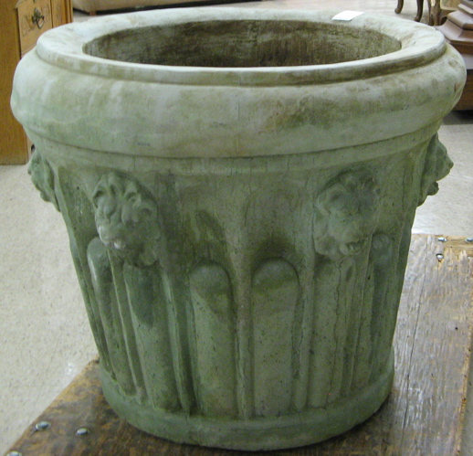 Appraisal: A LARGE PAIR OF CAST CONCRETE GARDEN PLANTERS each of