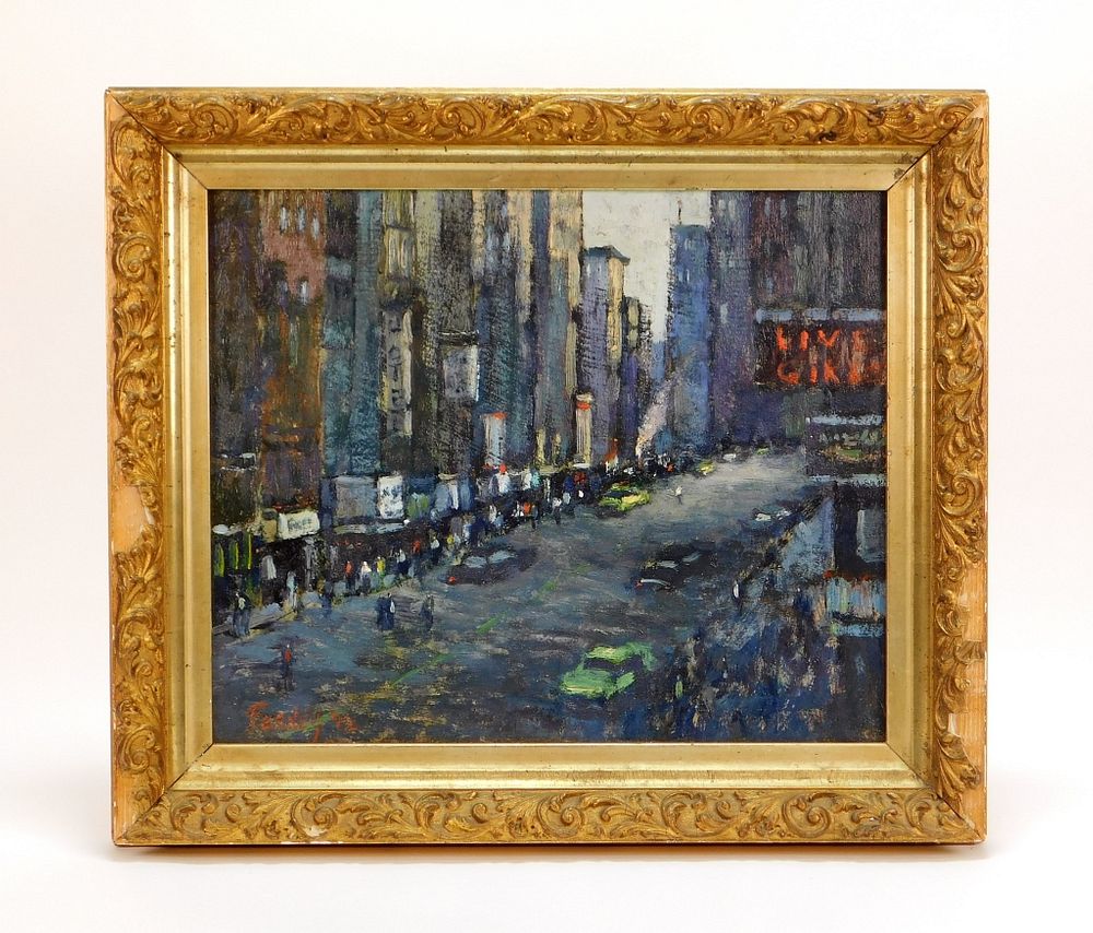 Appraisal: Loretta Feeney New York Street Scene Painting Loretta Feeney Massachusetts