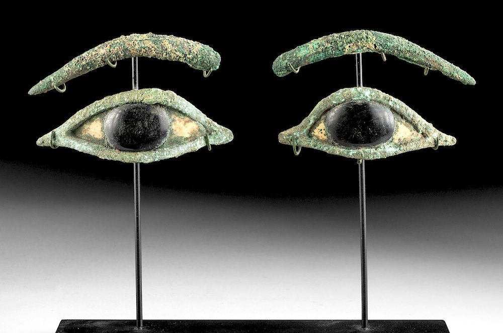 Appraisal: Egyptian Late Dynastic Bronze Marble Eyes Ancient Egypt Late Dynastic