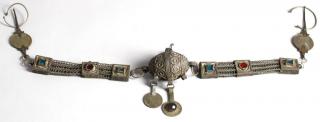 Appraisal: North African Tribal Filigree Chain Metal Belt Mounting French Moroccan