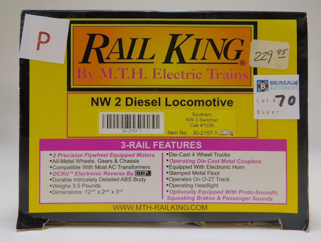 Appraisal: RAIL KING SOUTHERN NW DIESEL LOCOMOTIVE O TRAIN Item no