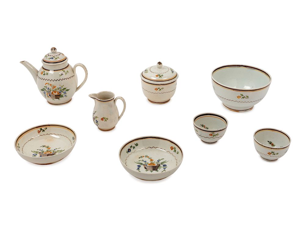 Appraisal: A Staffordshire Pearlware Miniature Tea Service A Staffordshire Pearlware Miniature