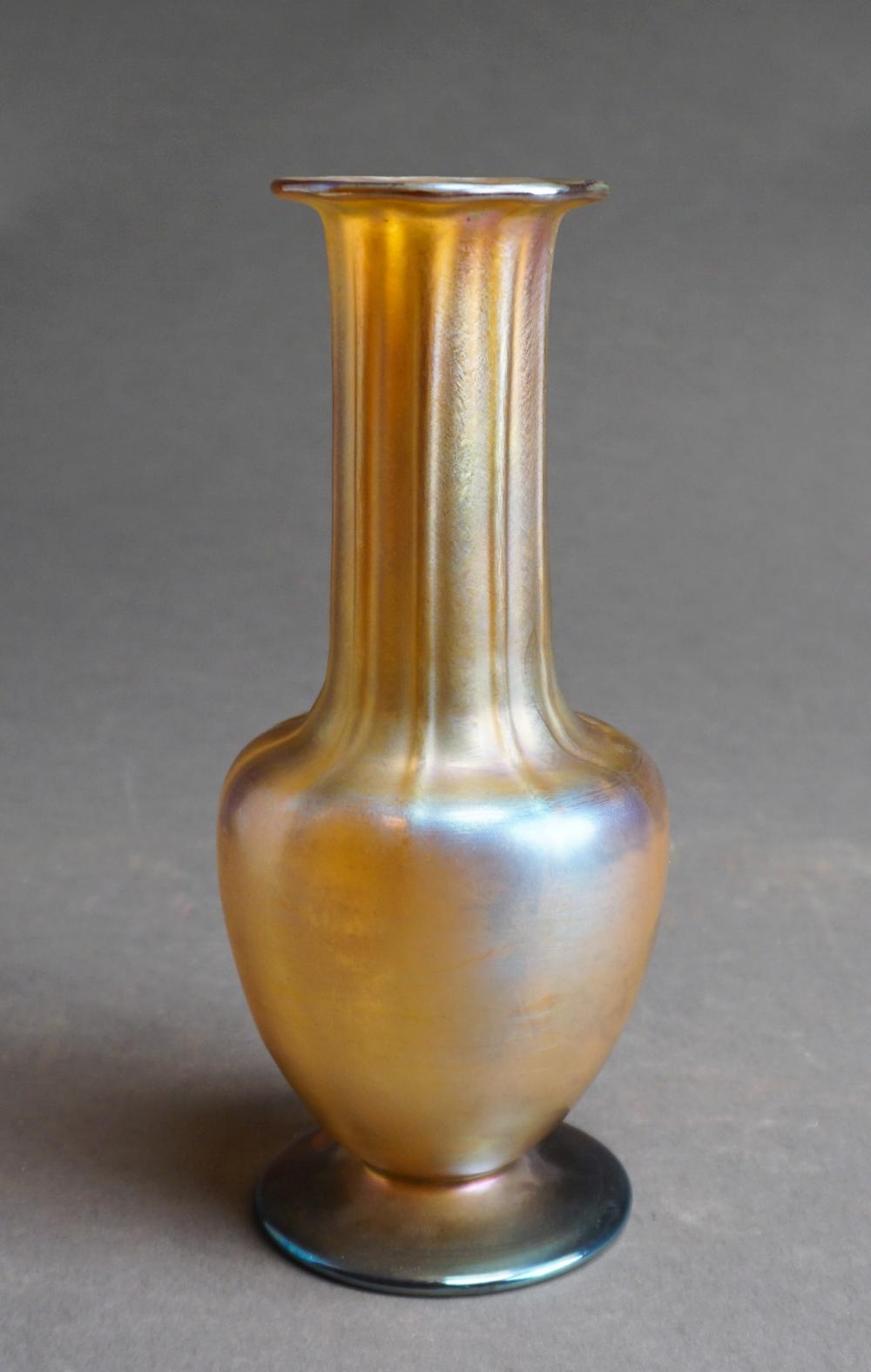 Appraisal: L C Tiffany Favrile Glass Vase Numbered H in cm