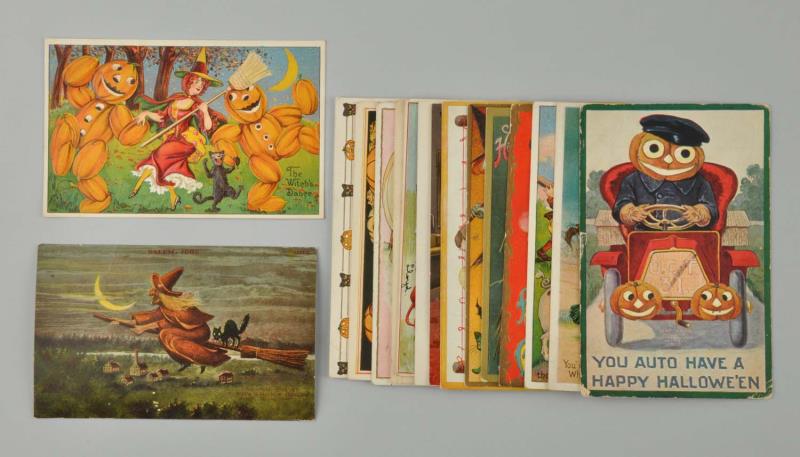 Appraisal: Lot Of Assorted Halloween Postcards This lot includes cards from