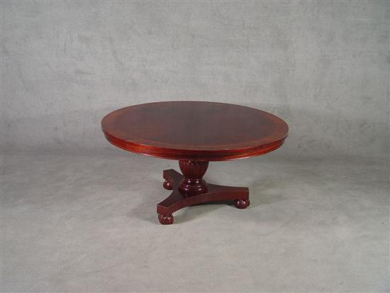 Appraisal: Craftique Cocktail Table th Century Banded veneered top above Regency