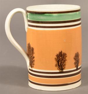 Appraisal: Mocha Seaweed Dec Soft Paste China Mug Mocha Seaweed Decorated